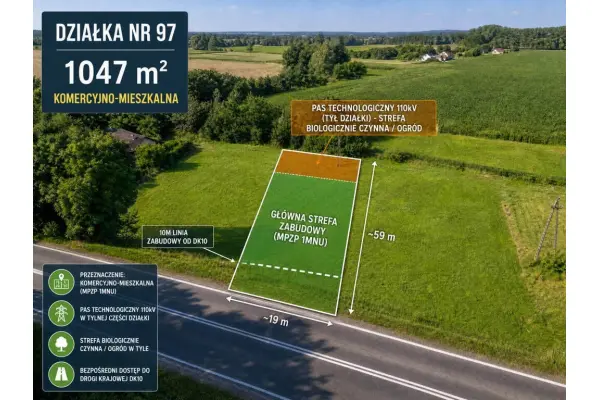 mazowieckie, powiat płocki, Drobin, Płońska, Działka budowlana 1047 m², media, asfalt, MPZP